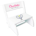 Personalized Tennis White Flip Stool - MyBambino.com