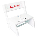 Personalized Golf White Flip Stool - MyBambino.com