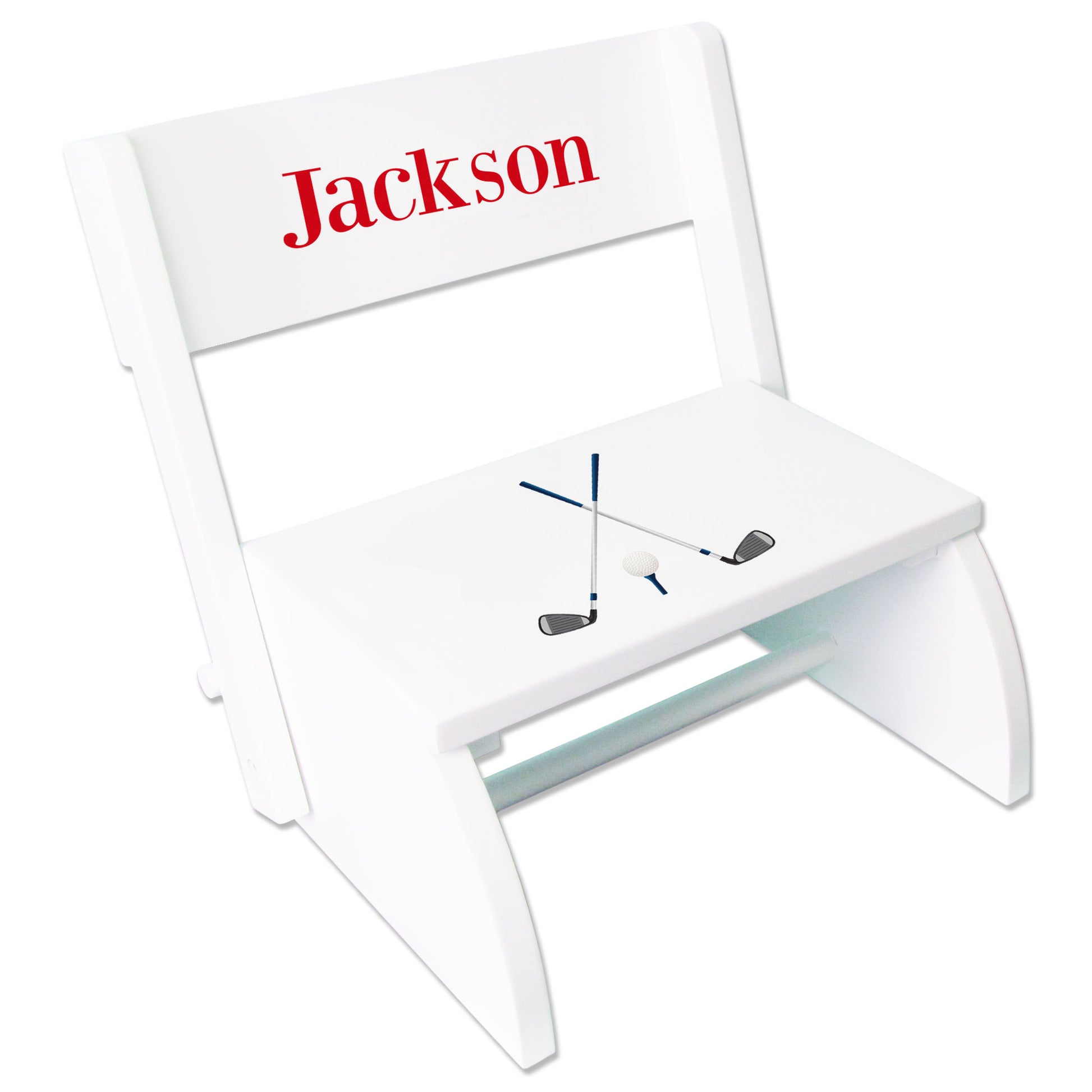 Personalized Golf White Flip Stool - MyBambino.com