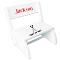 Personalized Ice Hockey White Flip Stool - MyBambino.com