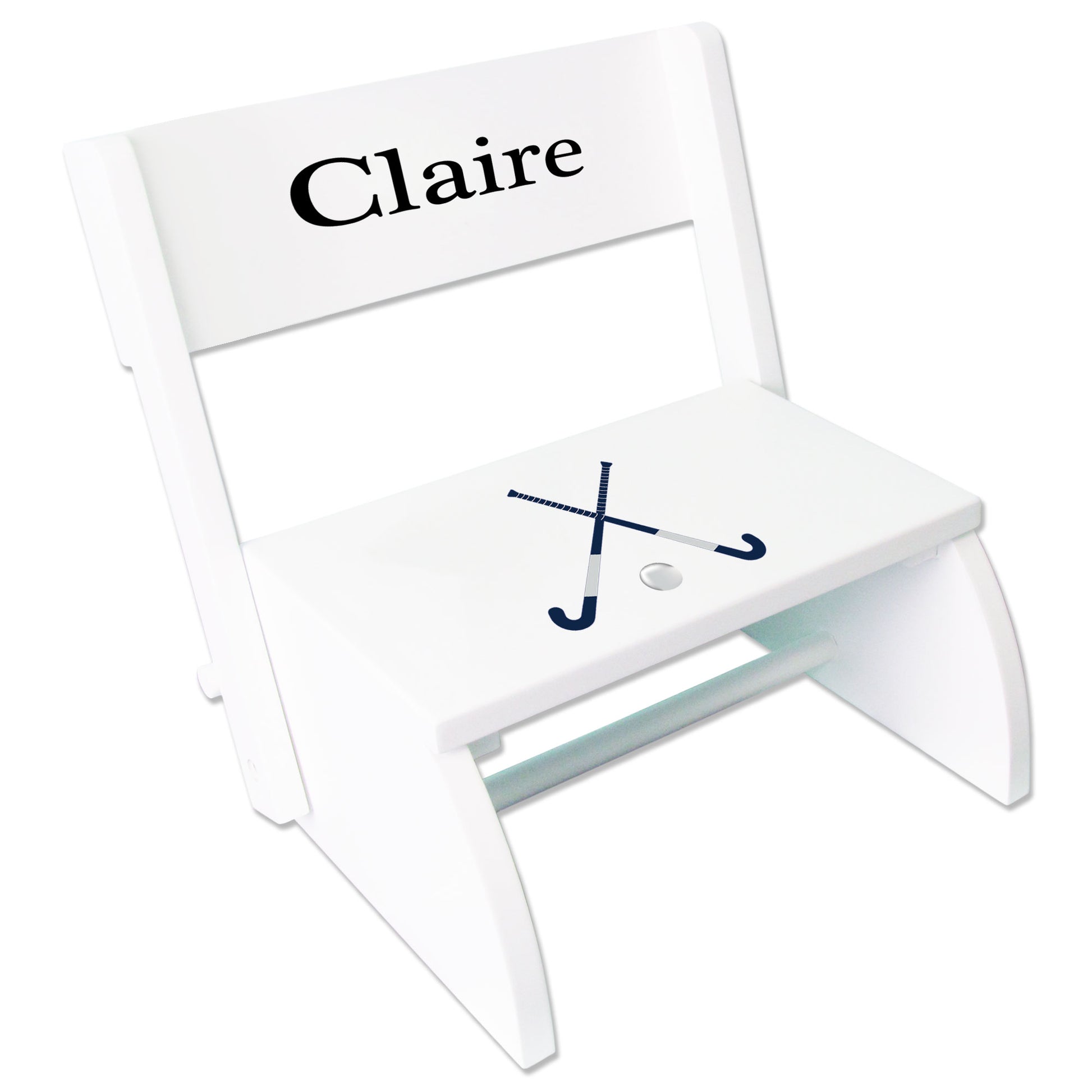 Personalized Field Hockey White Flip Stool - MyBambino.com
