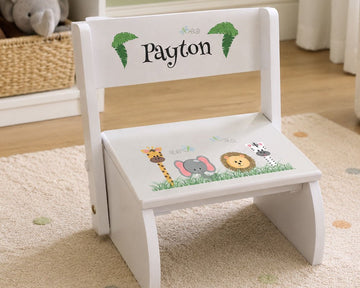 Personalized Child's Flip Stool 2.0 - Whisper White - MyBambino.com