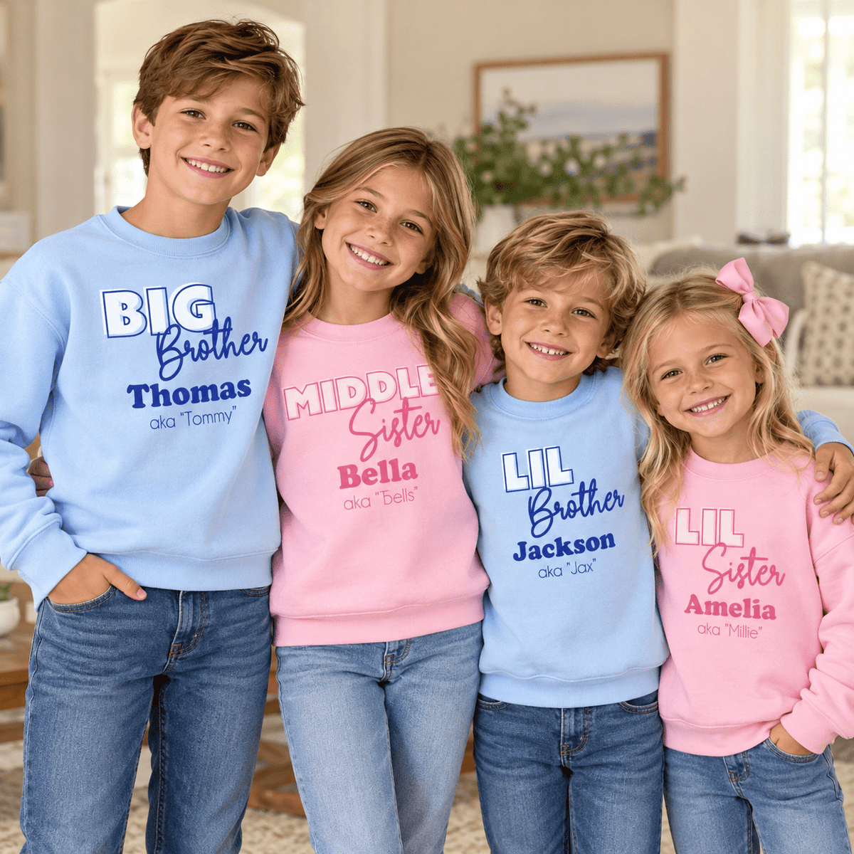 Personalized Siblings Childrens Sweatshirt 2.0 - MyBambino.com