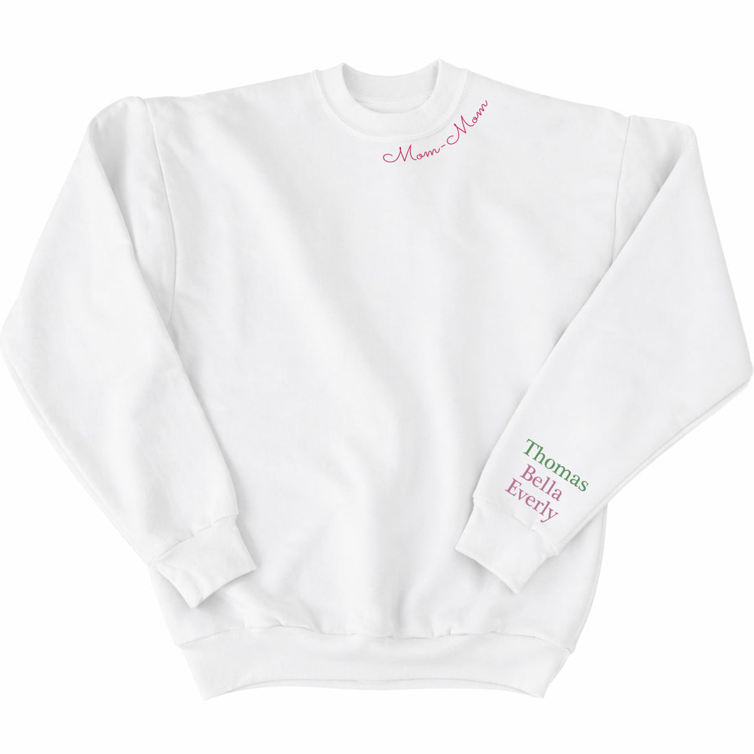 Personalized Name Neckline Sweatshirt with Kids Names on Sleeve - MyBambino.com
