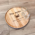 Custom Engraved Round Wood Tray - MyBambino.com