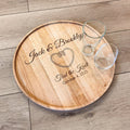 Custom Engraved Round Wood Tray - MyBambino.com