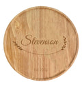 Custom Engraved Round Wood Tray - MyBambino.com