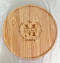 Custom Engraved Round Wood Tray - MyBambino.com