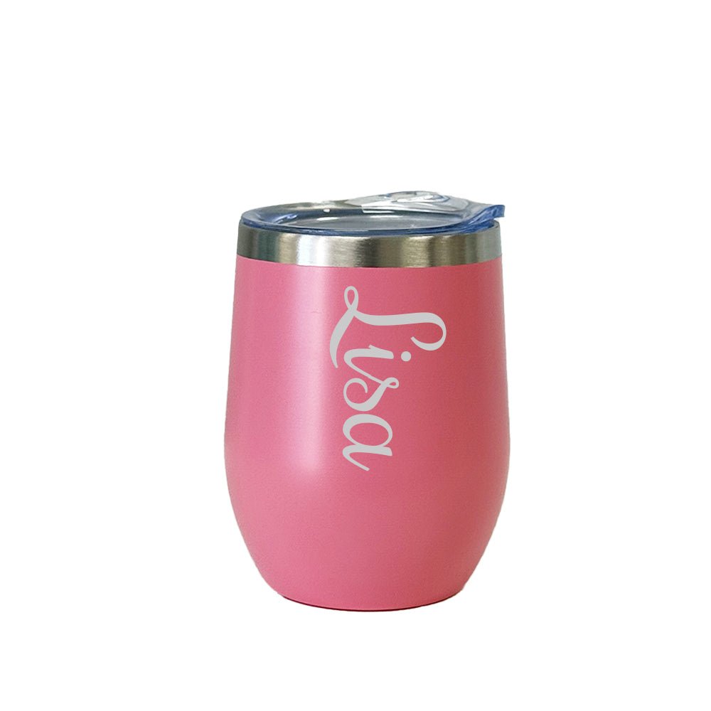 Custom Engraved Stainless Steel Wine Tumbler - 12 oz - MyBambino.com