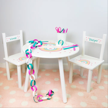 Children's White Table Chair Set 2.0