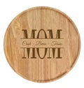 Split Monogram Engraved Round Wood Tray - MyBambino.com