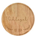 Custom Engraved Round Wood Tray - MyBambino.com