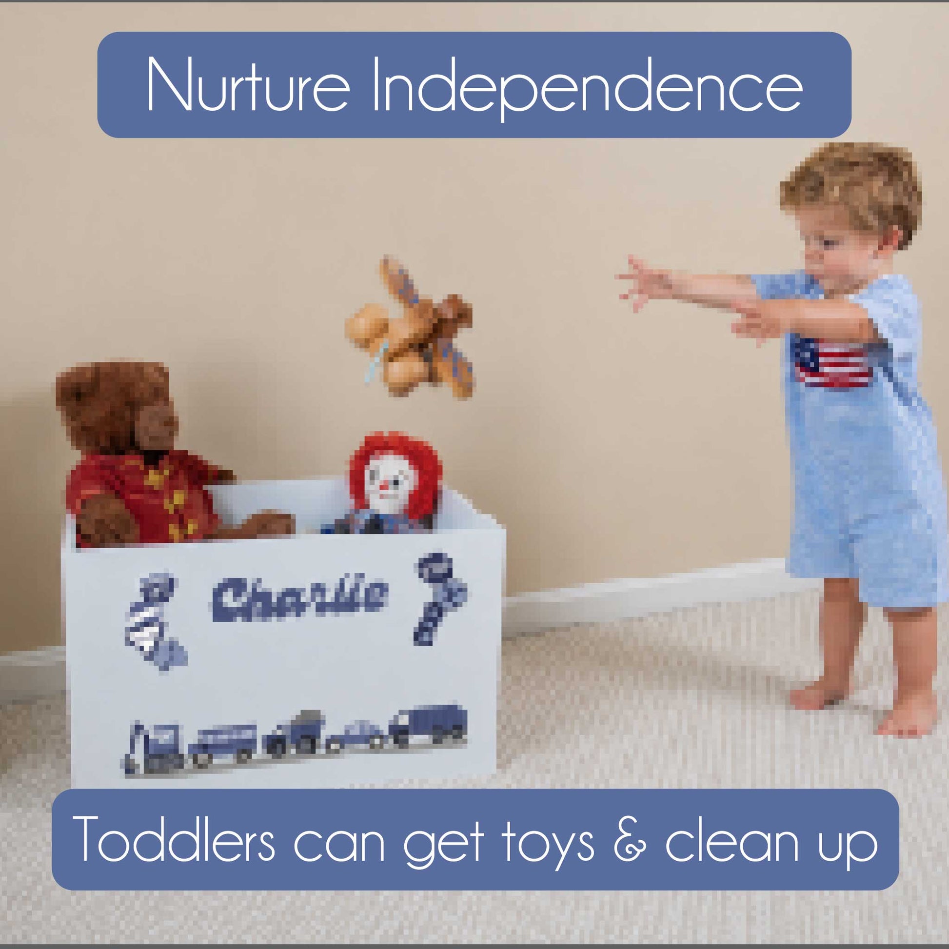 Open Top Toy Box - Stemmed Flowers - MyBambino.com