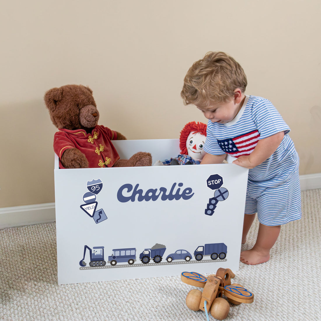 Outlet Personalized Open White Toy Box 2.0 - MyBambino.com