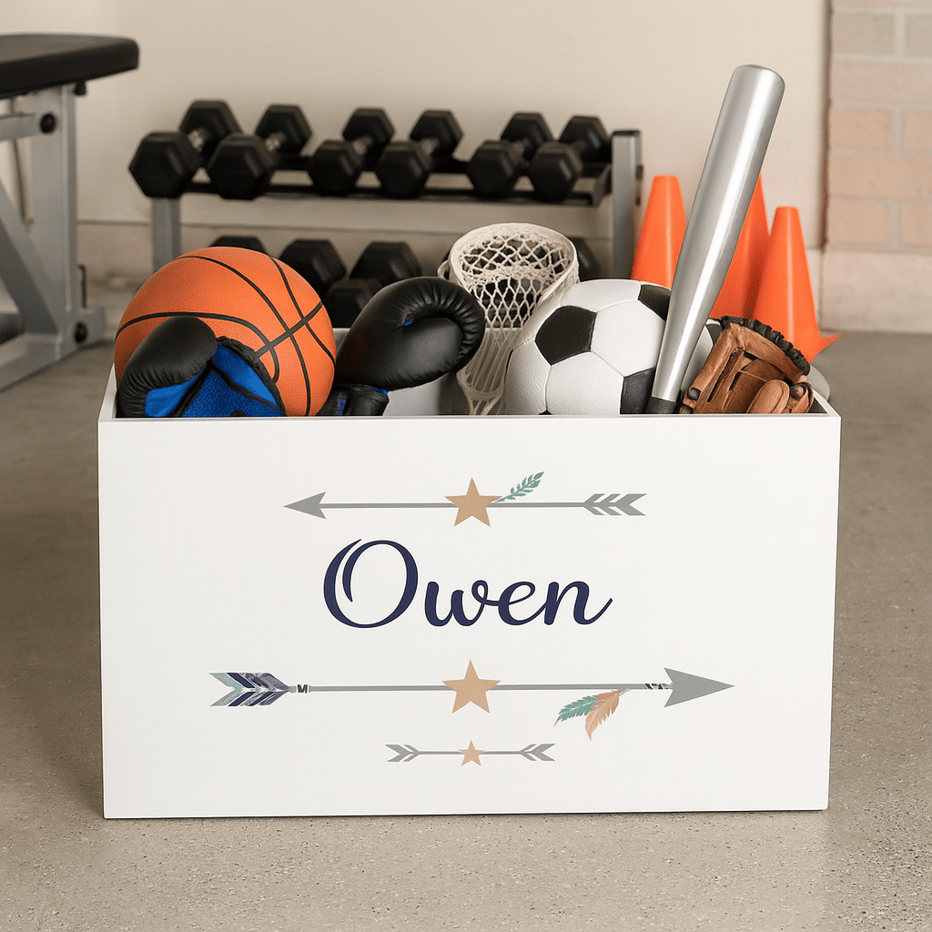 Personalized Open White Toy Box 2.0 - MyBambino.com