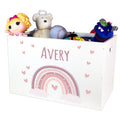Personalized Open Top Toy Box - Mauve Rainbow - MyBambino.com