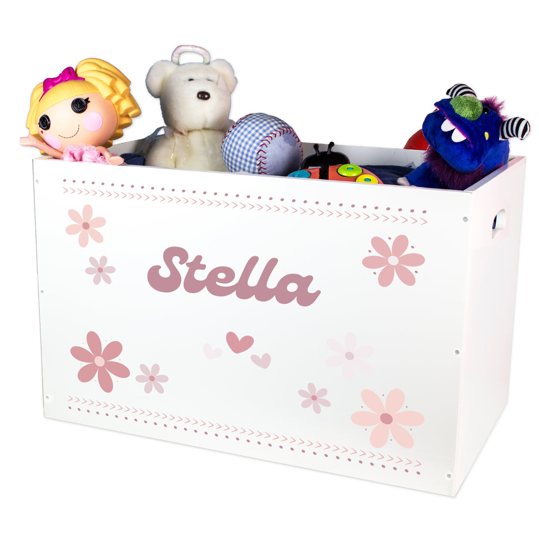 Personalized Open Top Toy Box - Mauve Daisy - MyBambino.com