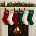 Embroidered Cable Knit Christmas Stocking - MyBambino.com