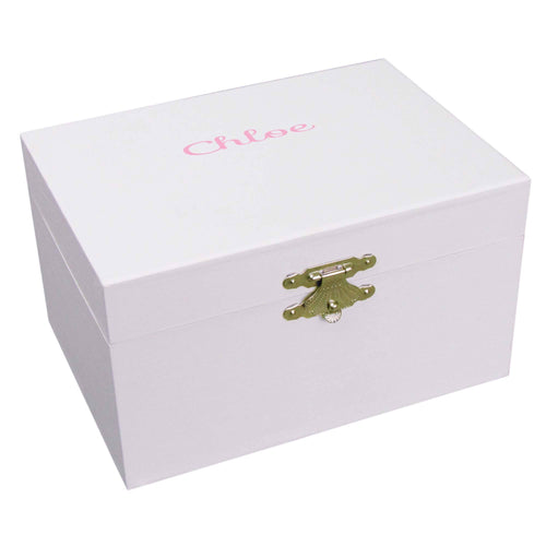 Girls musical ballerina jewelry box with name monogram