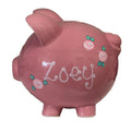 Outlet Hand Painted Personalized Classic Pink Piggy Bank - MyBambino.com