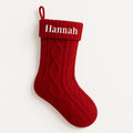 Embroidered Cable Knit Christmas Stocking - MyBambino.com
