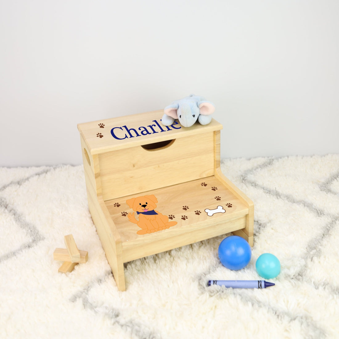 Personalized Storage Step Stool - Pet Breed - MyBambino.com