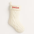 Embroidered Cable Knit Christmas Stocking - MyBambino.com