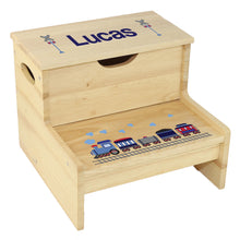 Natural Wood Train Storage Step Stool