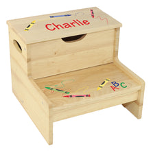 Wood Storage Stool - Crayons