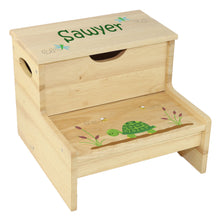 Wood Turtle Storage Step Stool