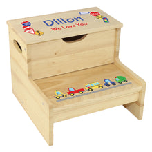 Wood Storage Stool - Cars & Trucks