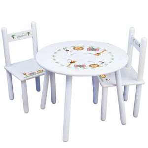 Personalized Safari Animals Table and Chair Set