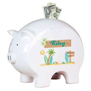 Personalized Piggy Bank - Surfs Up