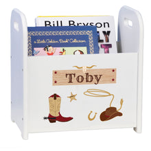 Personalized Wild West White Book Caddy