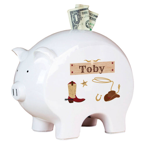 Personalized Piggy Bank - Wild West