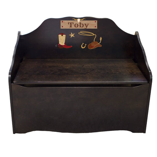 Personalized Wild West Espresso Toy Chest
