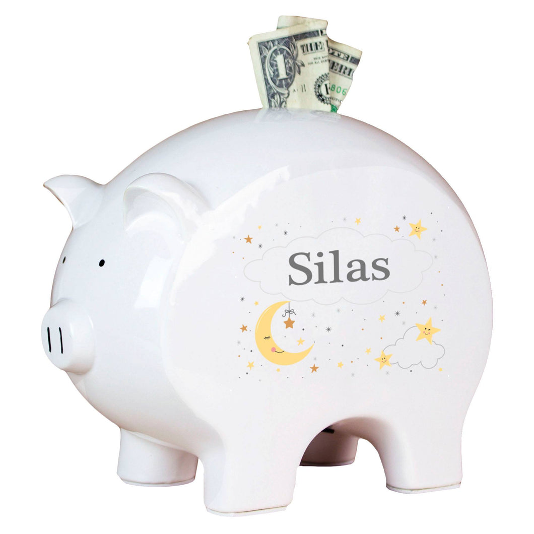 Personalized Celestial Moon Piggy Bank