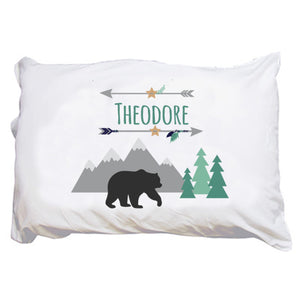 Personalized Mountain Bear Pillowcase
