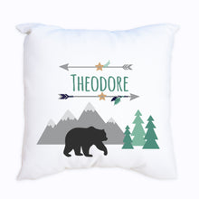 Personalized Mountain Bear Throw Pillowcase