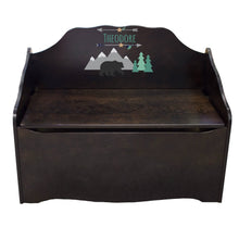 Personalized Mountain Bear Espresso Toy Chest