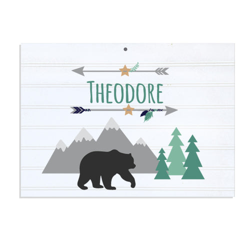 Custom Vintage Nursery Sign - Mountain Bear