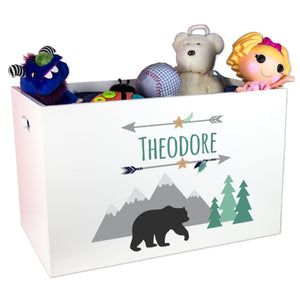 Open Top Toy Box - Mountain Bear