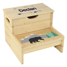 Wood Storage Stool - Mountain Bear