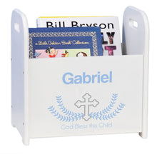 Personalized Cross Garland Lt Blue Book Caddy