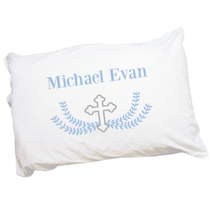Personalized Lt Blue Cross Pillowcase