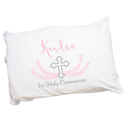 Personalized Pillowcase - Pink Cross