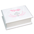 Personalized Lift Top Jewelry Box - Pink Cross - MyBambino.com