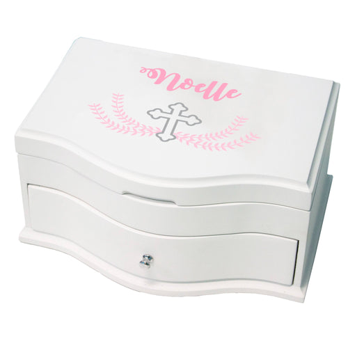 Personalized Princess Jewelry Box - Pink Cross
