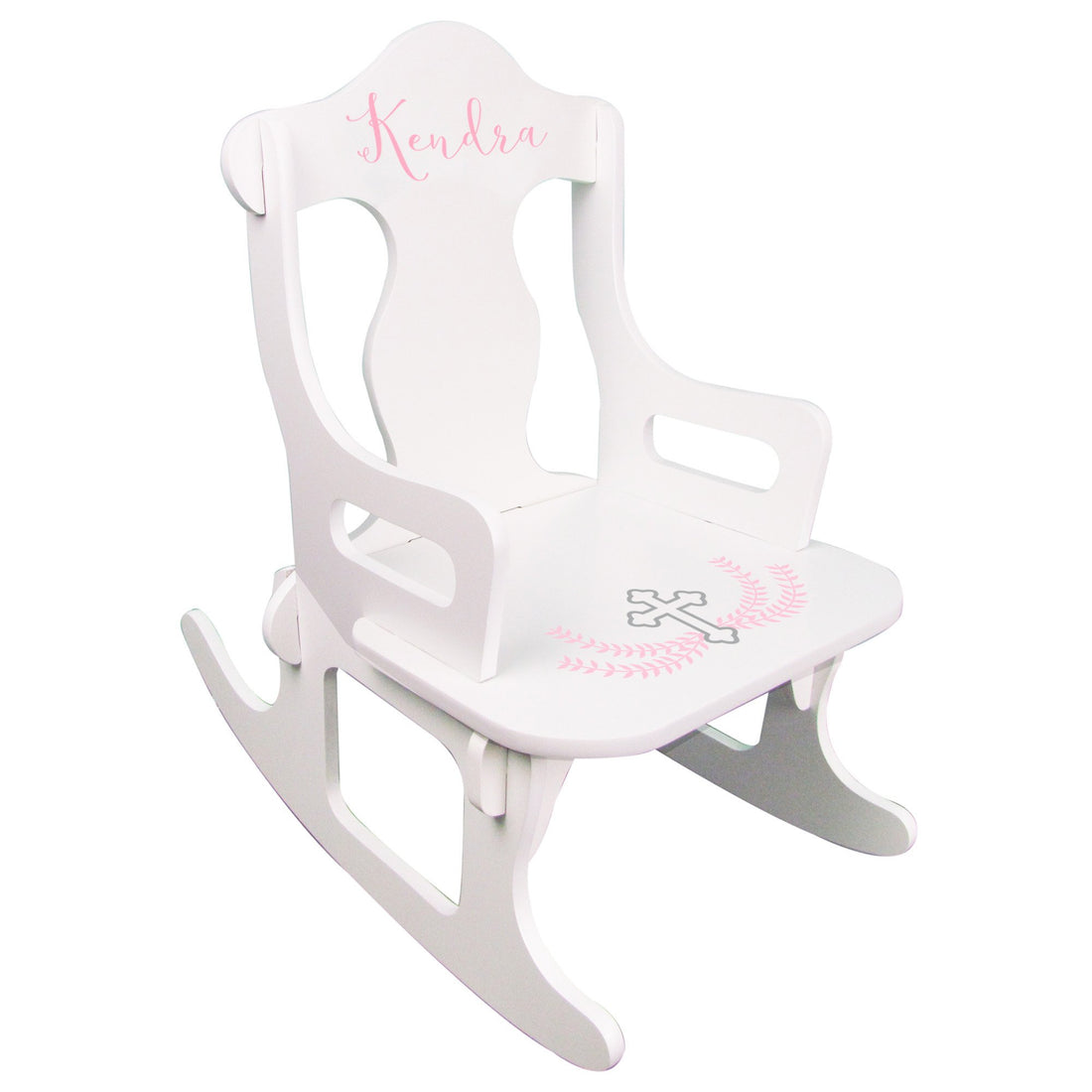 Personalized Puzzle Rocker - Pink Cross - MyBambino.com