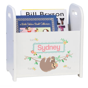 Personalized Book Caddy - Floral Sloth